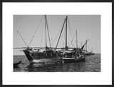Side view of dhows moored ...