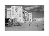 View of a city square ...