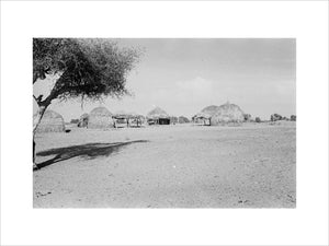 View of round huts with ...
