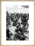 View of traders sitting with ...