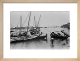 View of dhows (sailboats) and ...