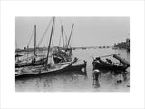 View of dhows (sailboats) and ...