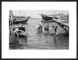 View of water sellers unloading ...