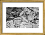 Mahra Bedouin with water-skins at ...