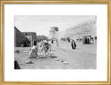 View of townspeople walking on ...