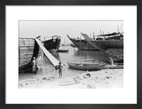 View of beached and moored ...