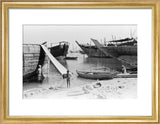 View of beached and moored ...