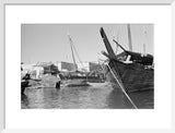 View of dhows (sailboats) moored ...