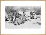 View of Bedouin men camping ...