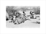 View of Bedouin men camping ...