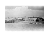 View of round huts with ...