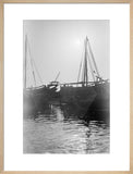 View of dhows (sailboats) moored ...