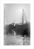 View of dhows (sailboats) moored ...