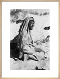 Seated profile portrait of a ...