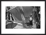 View of two sailors setting ...