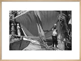 View of two sailors setting ...