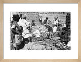 View of vegetable traders at ...