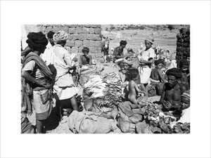 View of vegetable traders at ...