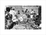 View of vegetable traders at ...