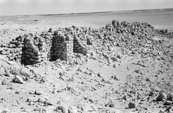 View of a crumbling wall ...